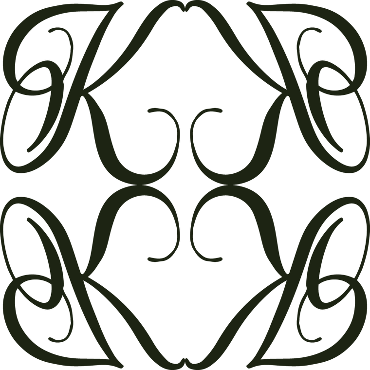 Decorative monogram with the letter K.