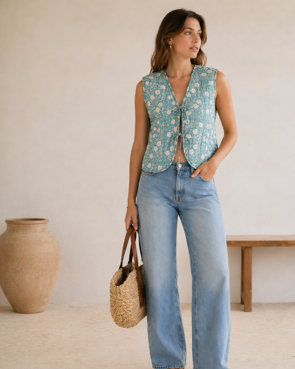With denim for balance